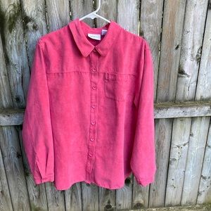 FREE w/purchase Parisian Works shacket faux suede feel button down Grandma XL